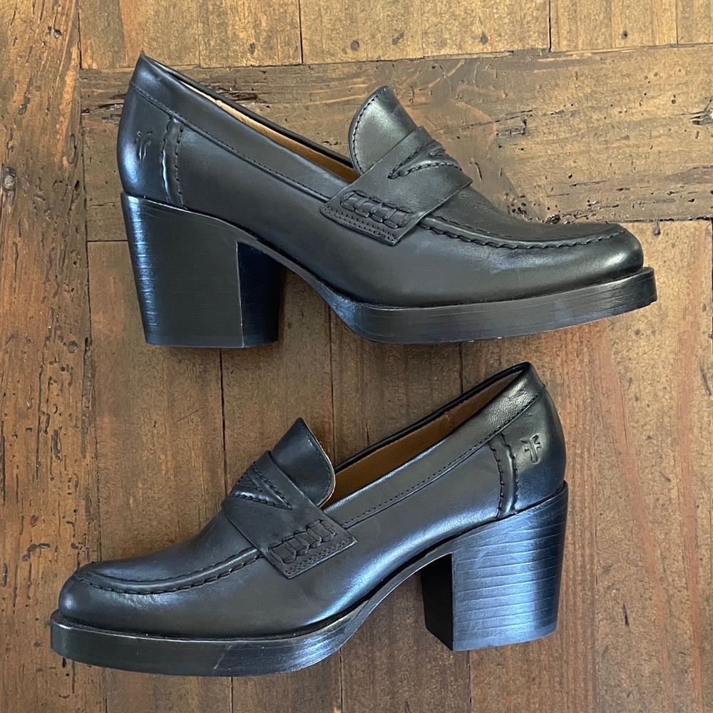 Black Frye Penny Loafers